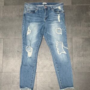 BP Distressed Cropped Jeans in Blue